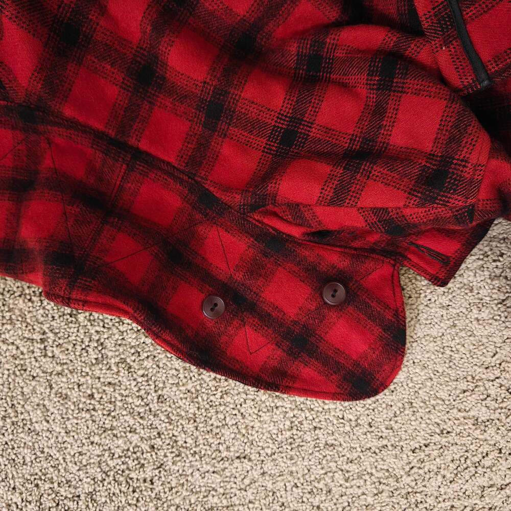 Vtg Woolrich 523 Mackinaw Cruiser Hunting Jacket Red Black Buffalo Plaid Size 42 - Picture 11 of 11